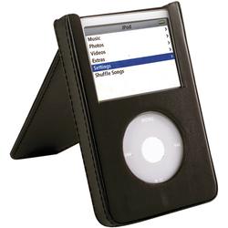I-Tec Leather Kickstand Case for iPod Video - Slide Insert - Leather - Black