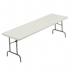 Iceberg Enterprises ICEBERG Indestruc Table Too Econ Folding Table - Rectangle - 29 x 96 x 30 - Steel - Gray Legs, Platinum Top