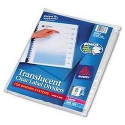 Avery-Dennison Index Maker® Translucent Clear Label Dividers, Unpunched, 8-Tab Style, 5 Sets/Pack (AVE16063)