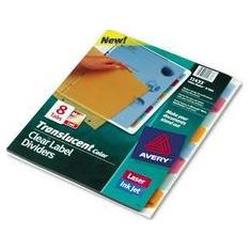 Avery-Dennison Index Maker® Translucent Dividers with Clear Tab Labels, 8-Tab, Multicolor, Set (AVE11433)