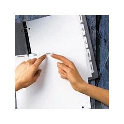 Avery-Dennison Index Maker® White Dividers, 3-Tab Clear Laser/Ink Jet Labels, 5 Sets/Pack (AVE11435)