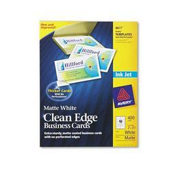 Avery-Dennison Inkjet Business Cards, Matte, 400/BX, White (AVE08877)