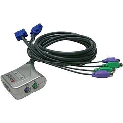 Inland Mini 2-Port KVM Switch - 2 x 1 - 2 x mini-DIN (PS/2) Keyboard, 2 x mini-DIN (PS/2) Mouse, 2 x HD-15 Monitor