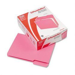 Esselte Pendaflex Corp. Interior Grid File Folders, Top Tab, 1/3 Cut/Assorted, Pink, Letter, 100/Box (ESSR15213PIN)