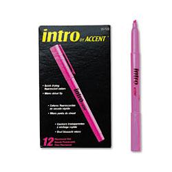 Faber Castell/Sanford Ink Company Intro by Accent® Highlighter, Fluorescent Pink, Dozen (SAN22709)