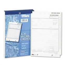 Tops Business Forms Job Work Order Pad, 5-1/2x8-1/2, 50 Duplicate Sets with Carbons per Pad (TOP3467)