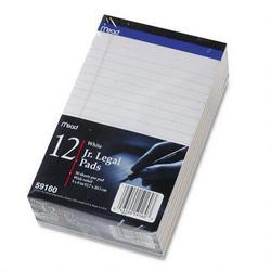 Mead Products Jr. Legal Ruled Pads, 5 x 8, White, 50 Sheets/Pad, 12/Pack (MEA59160)