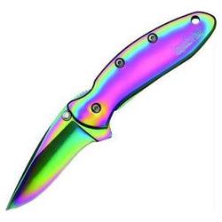 Kershaw K.o. Chive, Rainbow Titanium Coated Handle & Blade, Plain