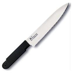 Cold Steel K7 Kitchen Knife, Black Kraton Handle, Serrated
