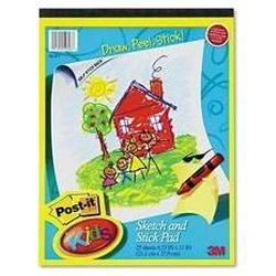 3M Kids Sketch & Stick Portrait Self-Stick Paper Easel Pad, 8-1/3x11, 25 Sheets/Pad (MMM562K2)
