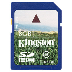 Kingston 8GB Secure Digital High Capacity (SDHC) Card - Class 2 - 8 GB