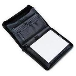 Bond Street Ltd Koskin Leather-Look Zippered Pad Holder/Organizer with Letter Size Pad, Black (BND712009BLK)