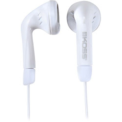 Koss KEB4-WHITE Lightweight Earbuds with Wind-Up Case