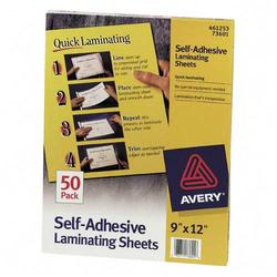 AVERY DENNISON LAMINATING SELF-ADHESIVE 9IN X 12IN 10 SHEETS PER PACK.