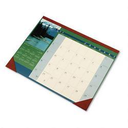 House Of Doolittle Landscapes Monthly Desk Pad Calendar, Nonrefillable, 22 x 17, Full-Color (HOD168)