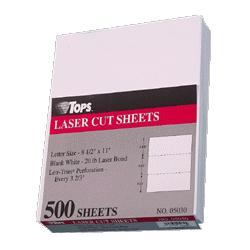 Tops Business Forms Laser Cut Sht Paper,Perfed Every 5-1/2 , 8-1/2x11,WE (TOP05020)