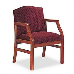 Lesro H1101G5CESBU Hartford Series Guest Chair, Cherry Finish/Burgundy Fabric