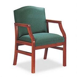 Lesro H1101G5CESGN Hartford Series Guest Chair, Cherry Finish/Green Fabric