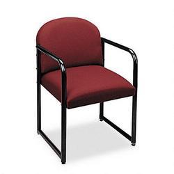 Lesro S1301G3BAVBU Sheffield Guest Chair, Black Tubular Frame/Burgundy Upholstery