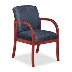 Lesro W1301G5CPUBL Weston Series Guest Arm Chair, Cherry Finish, Blue Upholstery