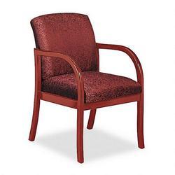 Lesro W1301G5CPUCR Weston Series Guest Arm Chair, Cherry Finish, Cranberry Upholstery