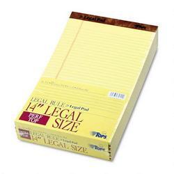 Tops Business Forms Letr-Trim™ Perf-Top Legal Pad, Canary, Legal Size, 50 Sheets/Pad, Dozen (TOP7572)