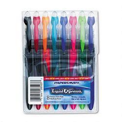 Papermate/Sanford Ink Company Liquid Expresso® Pen, Porous Point, Medium Point, 8-Color Set (PAP28503)