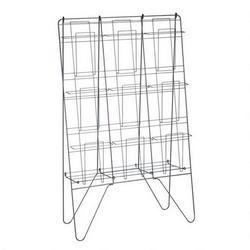 Safco Products Literature Display Wire Floor Rack, 9 Letter Size Pockets, Charcoal Gray (SAF4138CH)