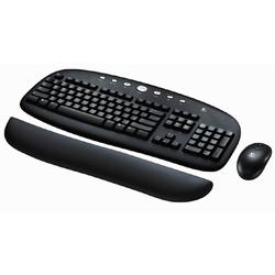 Logitech Cordless Desktop Keyboard and Optical Mouse - Keyboard - Wireless - 104 Keys - Mouse - Optical - mini-DIN (PS/2) - - Receiver, Type A - USB - Receiver