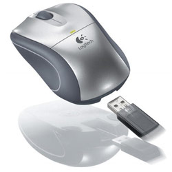 Logitech V320 USB Wireless Optical Mouse for Notebooks - Grey