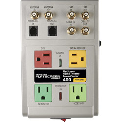 MONSTER POWER FS MP HTS400 4-Outlet, Stage 1 Flatscreen PowerCenter HTS 400 with Clean Power