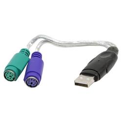 MICROPAC TECHNOLOGIES MPT USB to PS/2 Converter Adapter Cable - 2 x 6-pin mini-DIN Female PS/2 to Type A Male USB