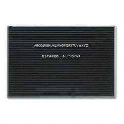 Quartet Manufacturing. Co. Magnetic Wall Mount Letter Board, 36wx24h, Black, Gray Aluminum Frame (QRT903M)