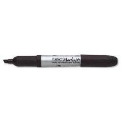 Bic Corporation Mark-It™ Chisel Tip Permanent Marker, Rubber Grip, Tuxedo Black Ink (BICGPMM11BK)