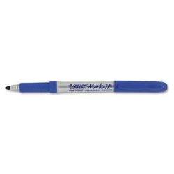 Bic Corporation Mark-It™ Fine Point Permanent Marker, Rubber Grip, Deep Sea Blue Ink, Dozen (BICGPM11BE)