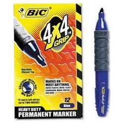 Bic Corporation Mark-It™ Super Duty™ Chisel Tip Permanent Marker, Blue Ink, Dozen (BICPTCG11BE)