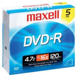 Maxell 16x DVD-R Media - 4.7GB - 5 Pack (638002)