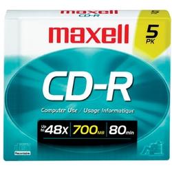 Maxell 40x CD-R Media - 700MB - 5 Pack
