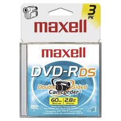 Maxell DVD-R CAMDS/3PK 8cm Write-Once Double-Sided DVD-R for Camcorders