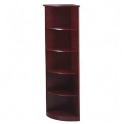 Tiffany Mayline Corsica Series 5-Shelf Quarter Round Bookcase - 68 Height x 19 Width x 19 Depth - Beveled Edge - Wood - Sierra Cherry Top