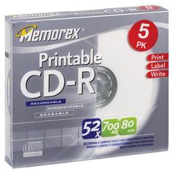 Memorex CD-R Media - 700MB - 5 Pack