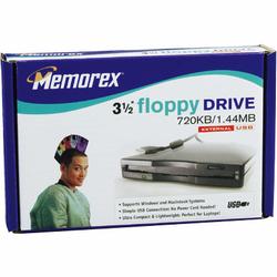 Memorex Floppy Drive - 1 x 4-pin Type B USB - 3.5 1/2H External