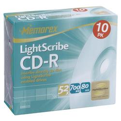 Memorex LightScribe 52x CD-R Media - 700MB - 10 Pack (4731)