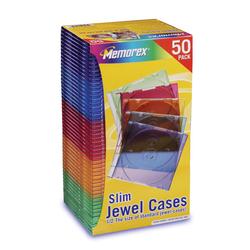 Memorex SLIM CD CASE - Book Fold - Plastic - Blue, Pink, Purple, Orange, Green - 1 CD/DVD
