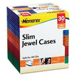 Memorex Slim CD Jewel Case - Book Fold - Plastic - Pink, Blue, Purple, Green, Orange