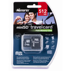 Memorex TravelCard 512MB miniSD Card - 512 MB