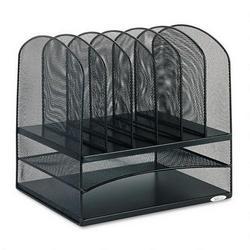 Safco Products Mesh Desk Organizer, Two Horizontal/Six Upright Sections, Black (SAF3255BL)