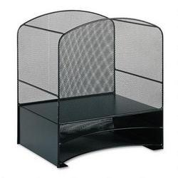 Safco Products Mesh Desktop Hanging File with Two Horizontal Trays, Black (SAF3260BL)