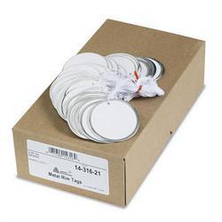 AVERY Metal Rim Round Strung ID Tags, Size #36, 2-1/4 Diameter, White, 500/Box AVE14316