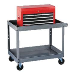 TENNSCO Metal Two-Shelf Cart, 16w x 30d x 32h, 5 Casters, Gray (TNNSC1630)